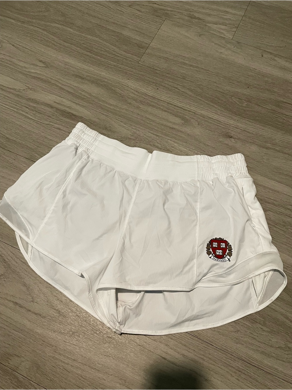 lululemon athletica White Athletic Shorts with Crest Patch